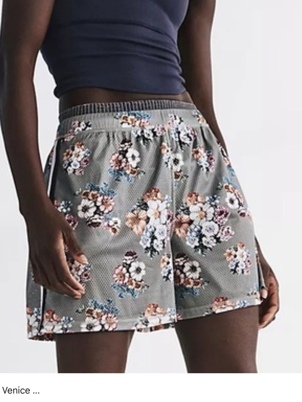 Floral Gray Athletic Shorts XS